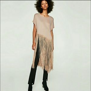Zara top with long fringe